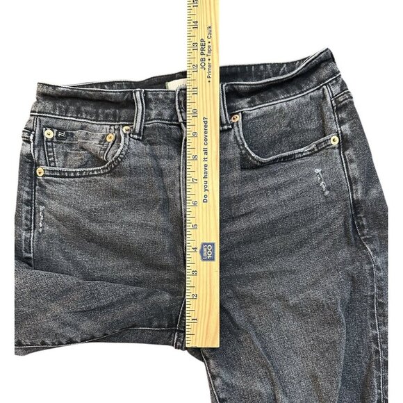AE77 Mom Jeans size 6 Black Denim Distressed Stretch - Picture 8 of 8